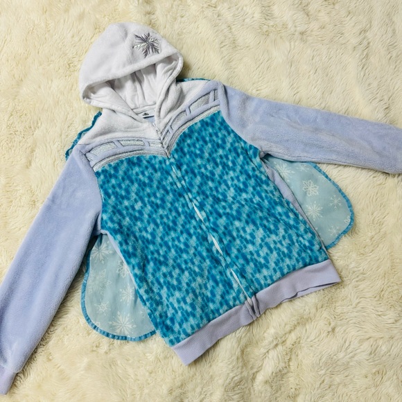 Disney Elsa Frozen Fuzzy Hooded Jacket - Picture 1 of 6